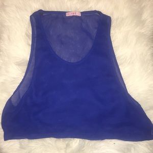 Blue sheer crop top